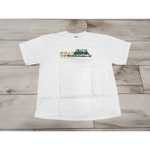 Vtg MBNA Motorsports Racing On The Edge Graphic T-Shirt XL Rubbin' is Racin' - Picture 1 of 4